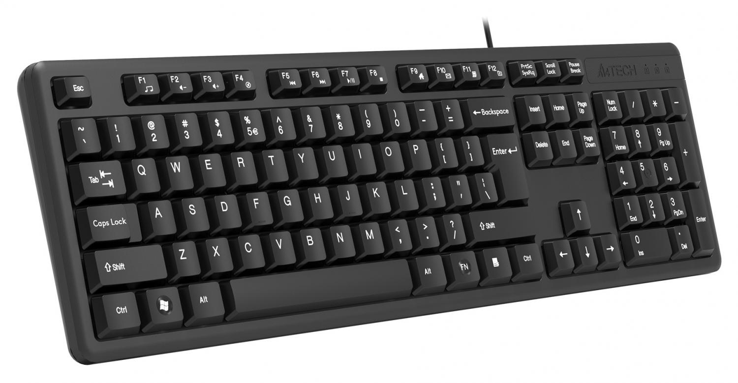 Клавиатура A4Tech KK-3 черный USB (KK-3 USB (BLACK)) кабель 1.5м