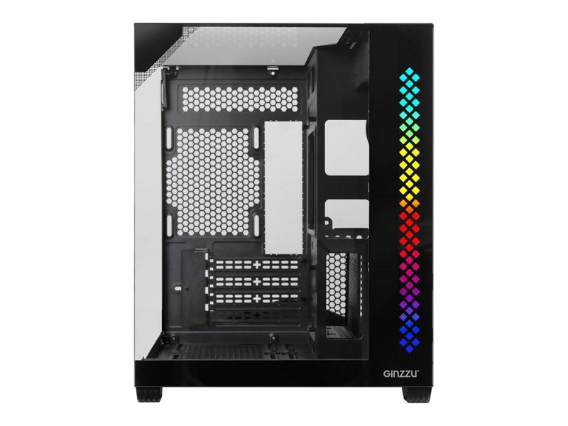 Ginzzu V340 RGB подсветка, закаленное стекло 1*USB 3.0,1*USB 2.0, AU Белый mATX