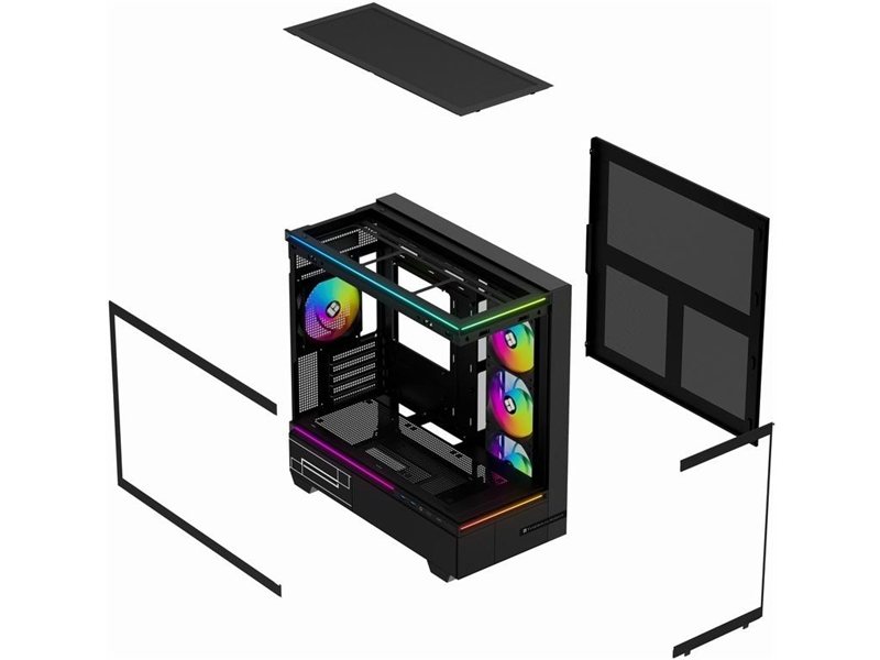 Корпус без блока питания/ Case Thermalright M10 FAN4-C, Mini-Tower, TG, 4x120mm ARGB, 2xUSB-A 3.0, 1xUSB Type-C, mATX, mITX Black