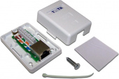 Розетка Lanmaster TWT-SM1-45/S6-WH настен. RJ45 1 кат.6 STP бел.