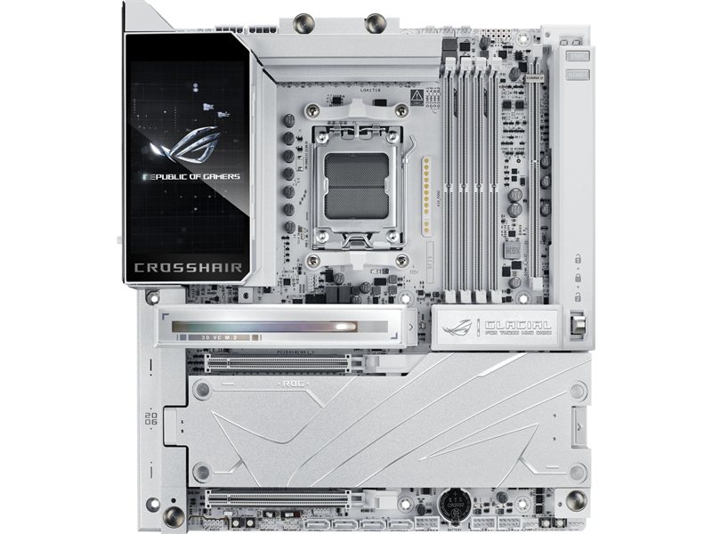 Материнская плата ASUS ROG CROSSHAIR X870E GLACIAL AM5 E-ATX 4xDDR5 2xPCIEx16 2xM.2 2xUSB-C 2x10GLAN WiFi 7