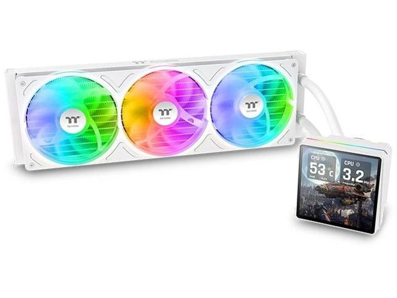 Система водяного охлаждения Thermaltake TH360 V3 Ultra Snow ARGB Soc-AM5/AM4/1200/1700/1851 белый 4-pin 37.8dB Al LCD 365W Ret (CL-W476-PL12SW-A)