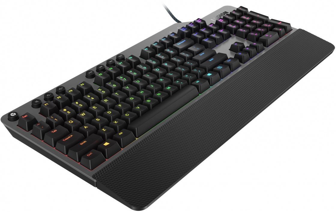 Клавиатура Lenovo K500 RGB механическая черный USB Multimedia for gamer LED (подставка для запястий) (GY40T26479) кабель 1.8м