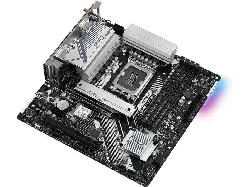 Материнская плата ASROCK B760M PRO RS/D4 WIFI, LGA1700, B760, 4*DDR4, 4*SATA, 2*M.2, 3*USB 3.2, 2*USB 2.0, Type-C, 2*PCIx16, 1*PCIx1, 1*M.2 (Key E), HDMI+DP, mATX