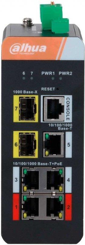 Коммутатор Dahua DH-IS4207-4GT-120 (L2) 1x100Мбит/с 4x1Гбит/с 2SFP 4PoE 120W управляемый