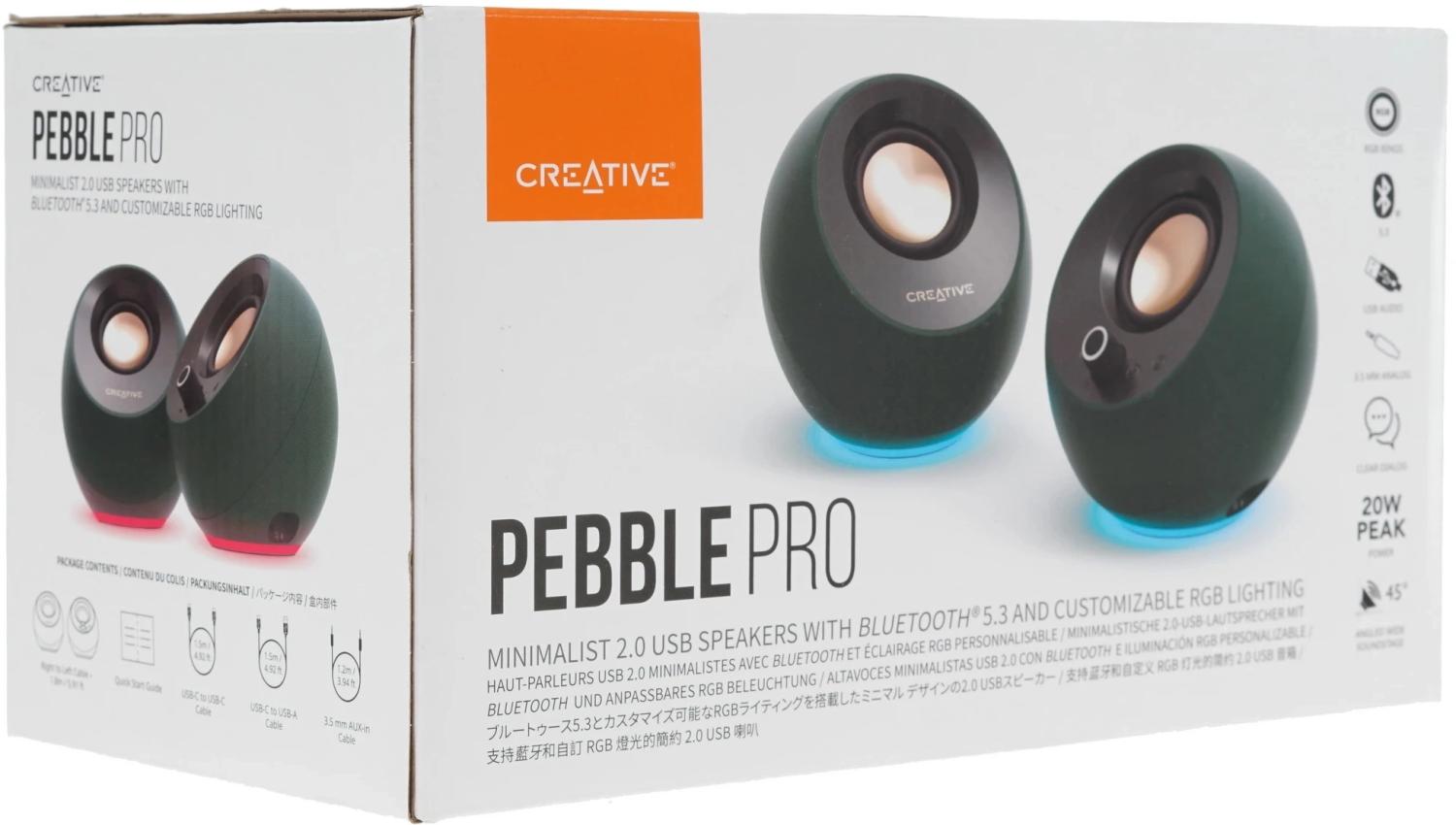 Колонки Creative Pebble Pro 2.0 черный 10Вт BT портативные
