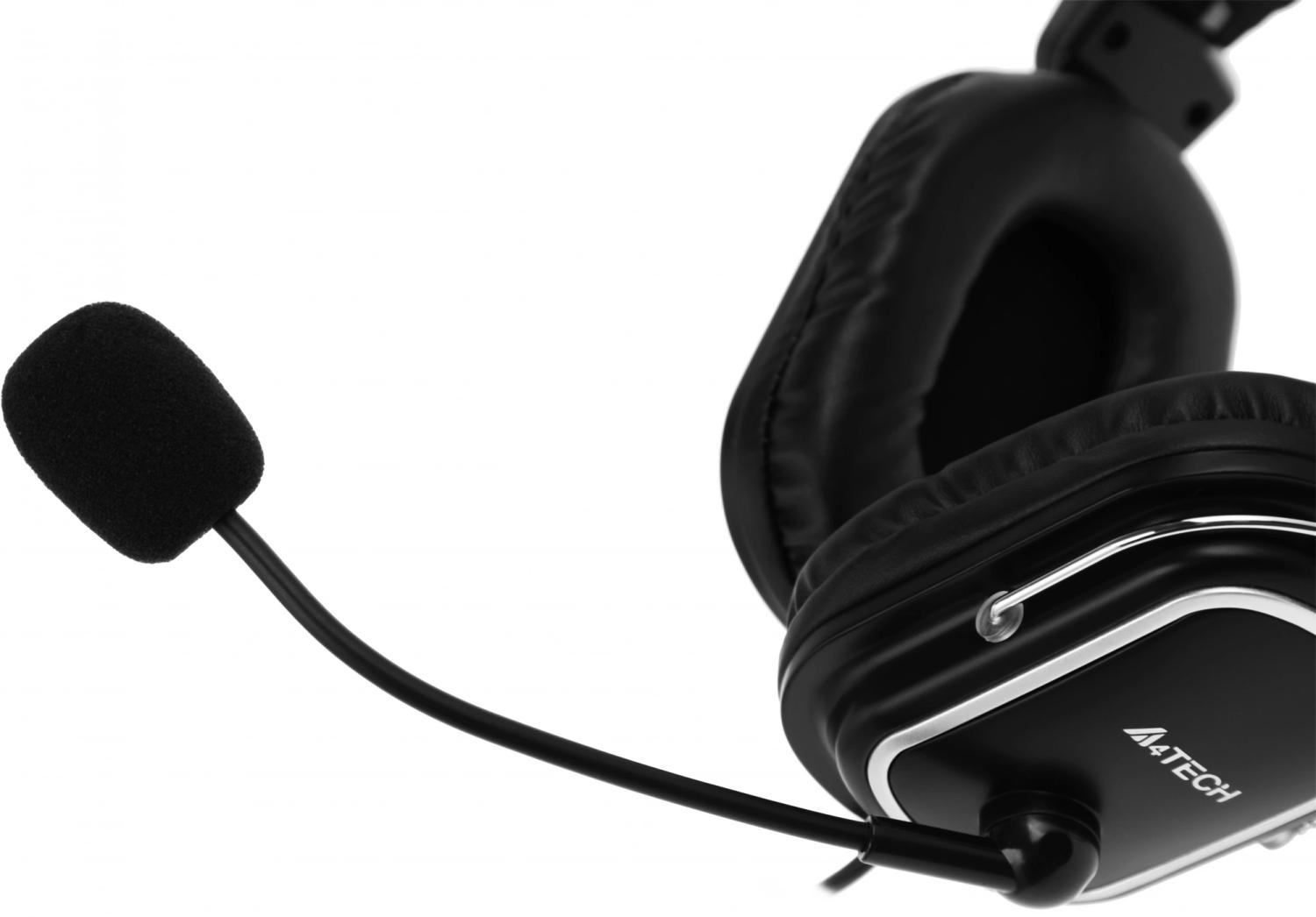 Наушники с микрофоном A4Tech HU-50 черный 2м накладные USB оголовье