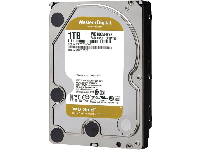 Жесткий диск/ RECERTIFIED HDD WD SATA3 1TB Gold 7200 RPM 128mb 1 year warranty RECERTIFIED NOT ORIGINAL