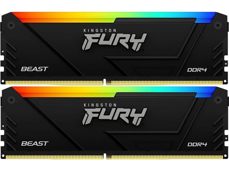Память DDR4 2x8GB 3600MHz Kingston KF436C17BB2AK2/16 Fury Beast RGB RTL Gaming PC4-28800 CL17 DIMM 288-pin 1.35В kit single rank с радиатором Ret