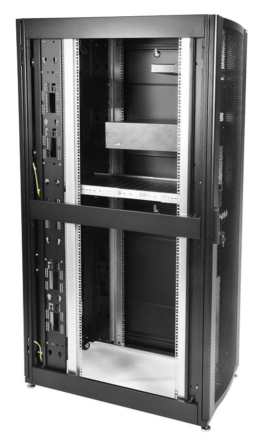 Шкаф серверный ЦМО (ШТК-СП-42.6.10-44АА-9005) напольный 42U 600x990мм пер.дв.перфор. 2 бок.пан. задн.дв.перфор. направл.под закл.гайки 1350кг черный 690мм 139кг 120град. 1950мм IP20 сталь