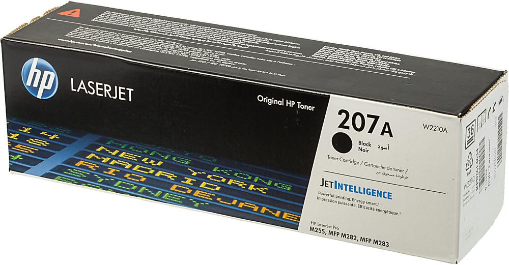 Картридж лазерный HP 207A W2210A черный бар.в компл. (1350стр.) для HP M255/MFP M282/M283