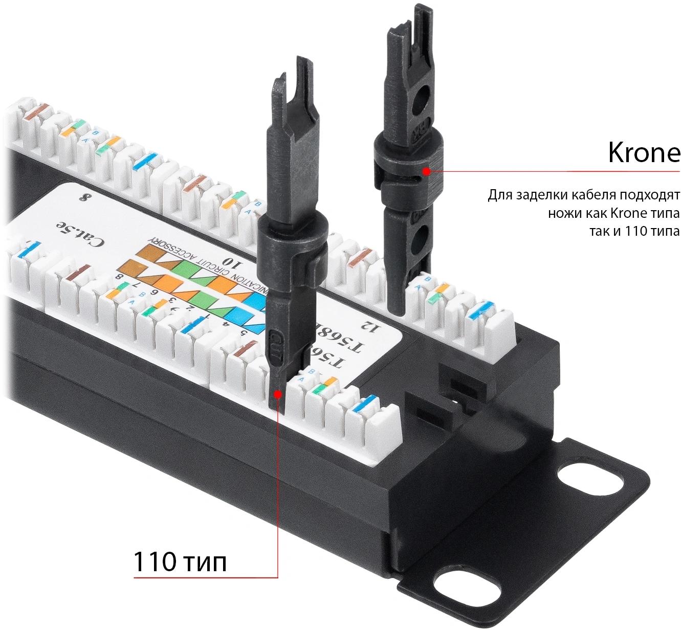 Патч-панель Cabeus PL-12-CAT.5E 10"-DUAL 10" 1U 12xRJ45 кат.5E UTP