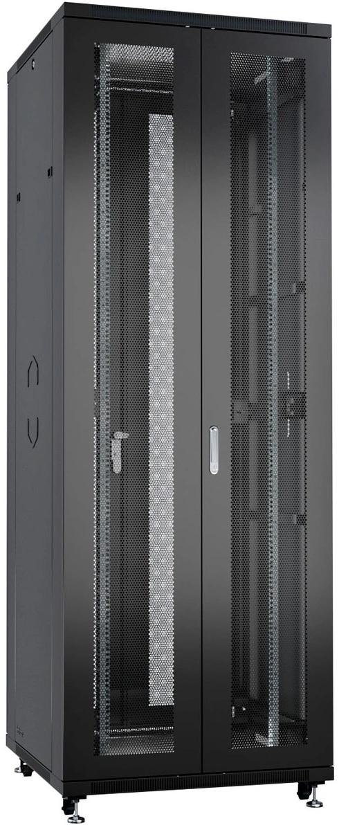 Шкаф серверный Cabeus (ND-05C-42U80/120-BK) напольный 42U 800x1200мм пер.дв.перфор.2ств. задн.дв.перфор.2-хст. 800кг черный 1102мм 131кг 220град. 2055мм IP20 сталь