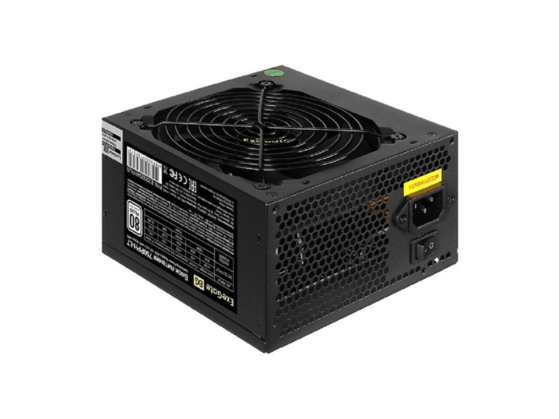 Exegate EX292341RUS Блок питания 750W ExeGate 80 PLUS® 750PPH-LT (ATX, APFC, КПД 82% (80 PLUS), 12cm fan, 24pin, 2x(4+4)pin, 4xPCI-E, 8xSATA, 4xIDE, black, Color Box)