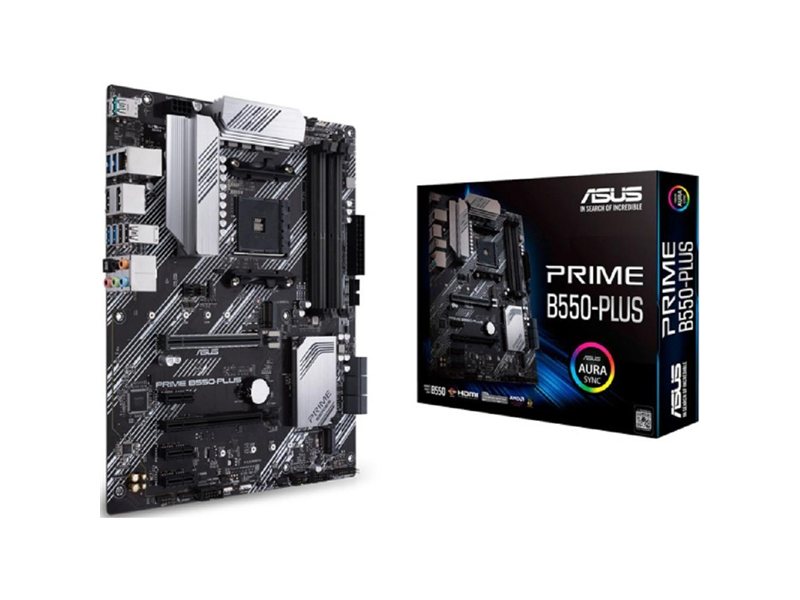 ASUS PRIME B550-PLUS (Socket AM4, ATX, 4xDDR4(128GB), DP/HDMI, 1xPCIe 4.0x16/1xPCIe 3.0x16, 3xPCIe 3.0, 1xLAN, 6xSATA 6Gb/s, 2xM.2, 1xType-C, 5xUSB 3.2, 2xUSB 2.0)