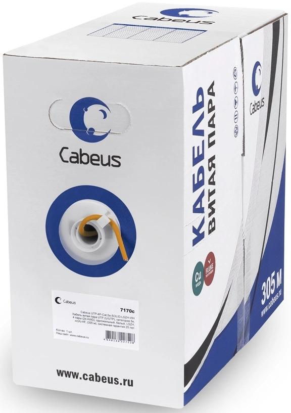 Кабель информационный Cabeus UTP-4P-Cat.5e-SOLID-LSZH кат.5E U/UTP 4 пары LSZH внутренний 305м оранжевый