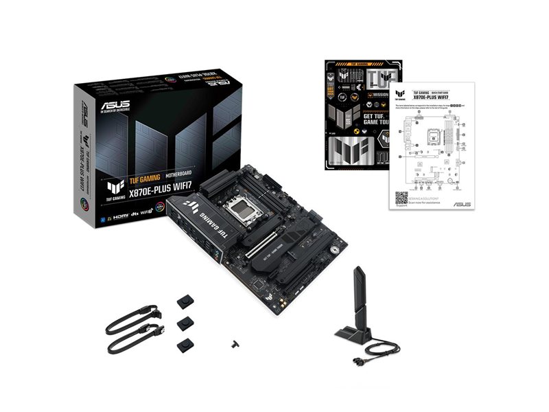 Материнская плата ASUS TUF GAMING X870E-PLUS WIFI7, AM5, X870E, 4*DDR5, 4*SATA, 4*M.2, 4*USB 2.0, 7*USB 3.2, 2*Type-C, 2*PCIx16, 1*PCIx1, HDMI, ATX; 90MB1M70-M0EAY0