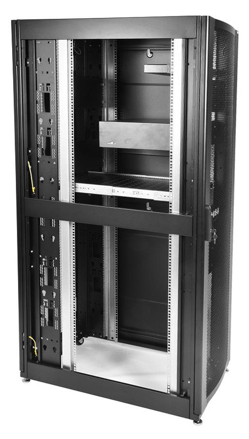 Шкаф серверный ЦМО (ШТК-СП-42.6.10-48АА-9005) напольный 42U 600x990мм пер.дв.перфор. 2 бок.пан. задн.дв.перфор.2-хст. направл.под закл.гайки 1350кг черный 683мм 141кг 120град. 1950мм IP20 сталь