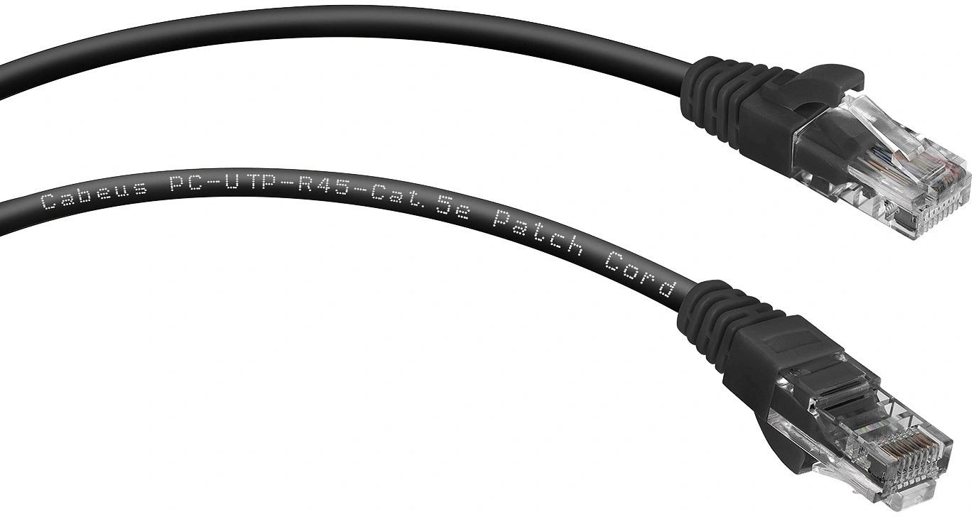 Патч-корд Cabeus PC-UTP-RJ45-CAT.5E-0.15M-BK U/UTP RJ-45 вил.-вилка RJ-45 кат.5E 0.15м черный ПВХ