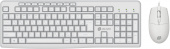 Клавиатура + мышь Оклик S650 клав:белый мышь:белый USB Multimedia (1875257)