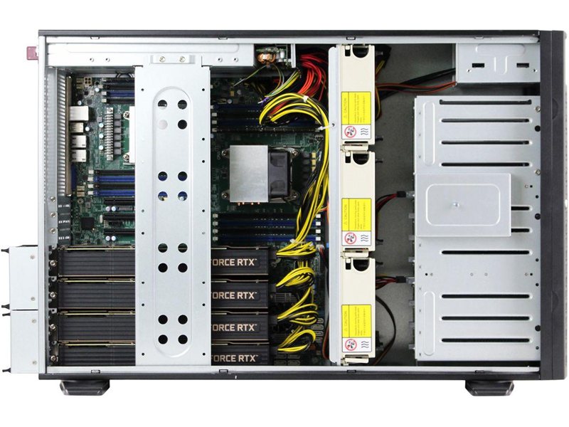 Серверный корпус/ Server case FL-T4UHS835E, 4U/Tower, max MB dimensions 15.2"x13.2", 8x2,5"/3,5 hotswap HDD bays, support 1xSlimODD (optional), SATA/SAS/NVME Tri-mode Backplane, 3x12038 int. fan, 2x8038 rear fan,11xFH PCIe expansion slots, 2xUSB 3.0, CRPS