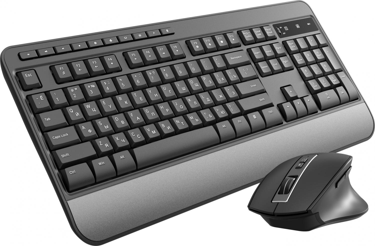Клавиатура + мышь Оклик S290W клав:черный мышь:черный USB беспроводная Multimedia (351701)