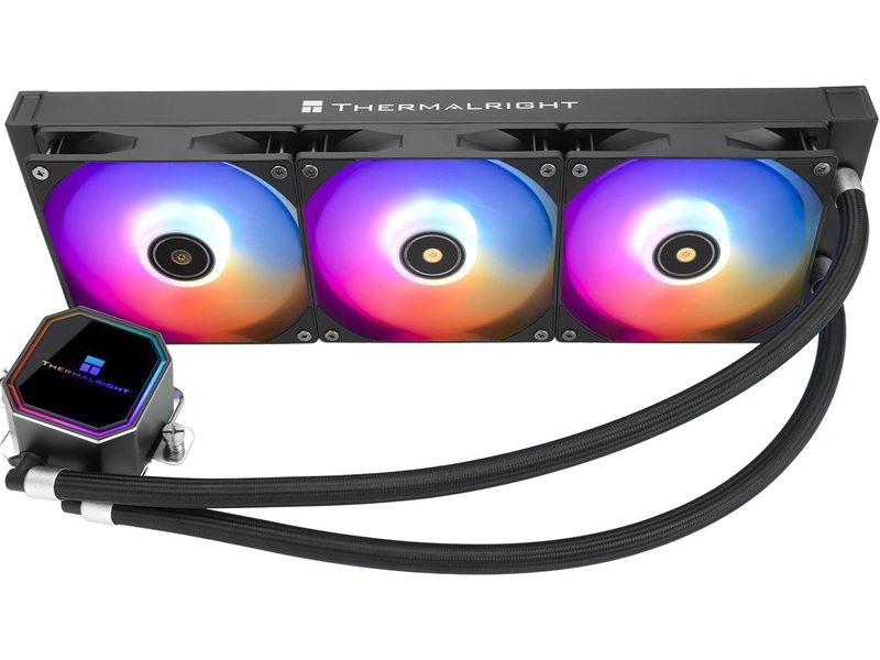 Система жидкостного охлаждения/ Water Cooling System Thermalright Frozen Prism 360 Black ARGB (360mm, Black, ARGB/ Fans: 3x120mm, 70.4CFM, 27dBA, 1850RPM/ Pump height 53mm, 23dBA, 3300RPM, Rad thickness 27mm/ S: 1700, 1200, 20XX, 115X, AM5, AM4)