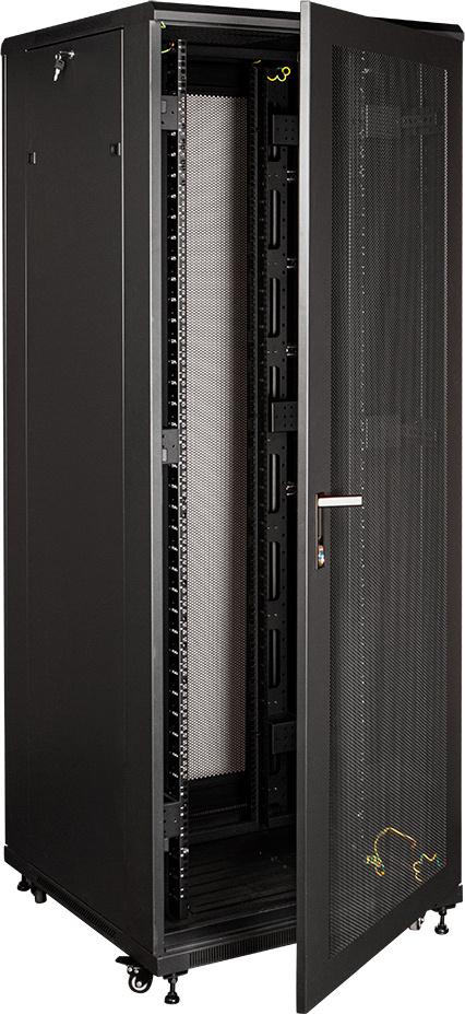 Шкаф серверный Lanmaster Business (TWT-CBB-47U-8X12-P1) напольный 47U 800x1200мм пер.дв.перфор. задн.дв.перфор.2-хст. 2 бок.пан. 800кг черный 1126мм 142.2кг 2277мм IP20 сталь