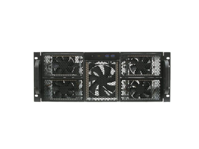 Procase RE411-D0H17-E-55 Корпус 4U server case,0x5.25+17HDD,черный,без блока питания,глубина 550мм,MB EATX 12"x13"