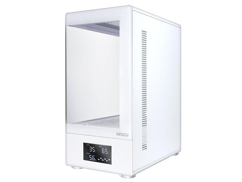Корпус Ginzzu RX450D mATX жк. дисплей (Белый)