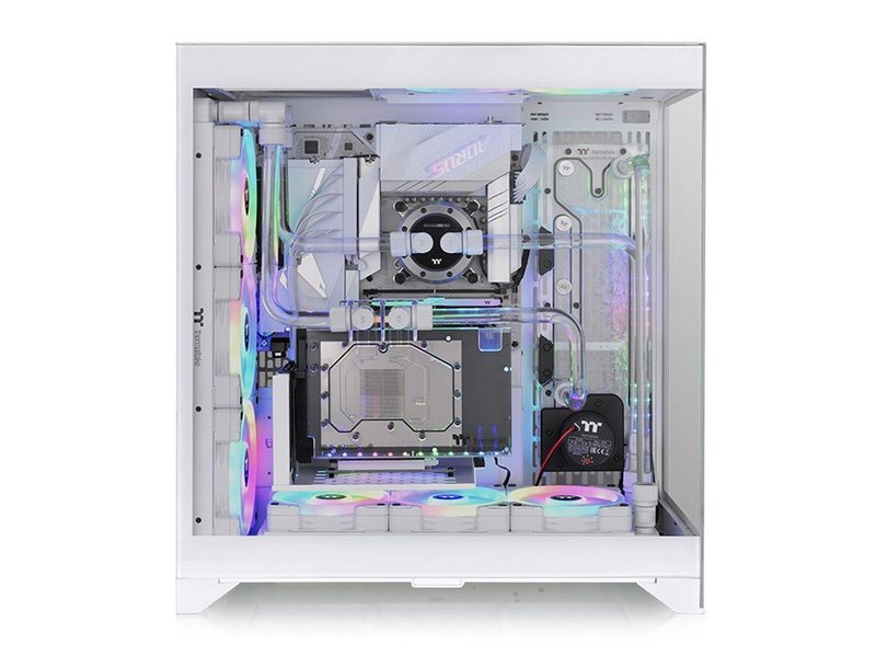 CTE E600 MX Snow/White/Win/SPCC/Tempered Glass*2/Mesh & TG Front Panel/PCI-E 4.0 Dual 90 Degree White Riser Cable 400mm/Brown Box