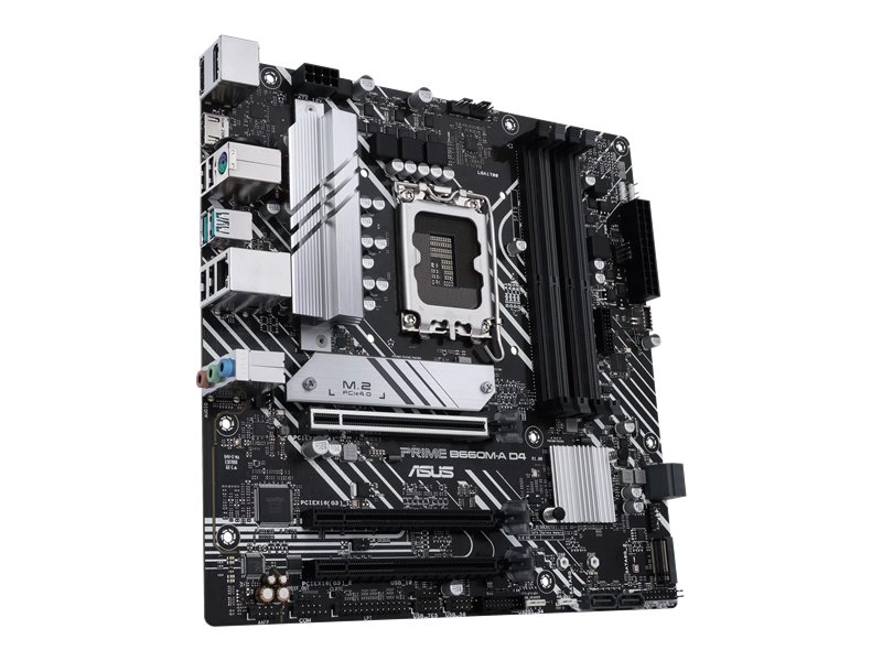 ASUS PRIME B660M-A D4-CSM (Socket 1700, mATX, 4xDDR4(128GB), DP/2xHDMI 2.1, 1xPCIe 4.0x16/2xPCIe 3.0x16, 1xLAN, 4xSATA 6Gb/s, 2xM.2, 2xUSB 3.2, 4xUSB 2.0, 1xPS/2)
