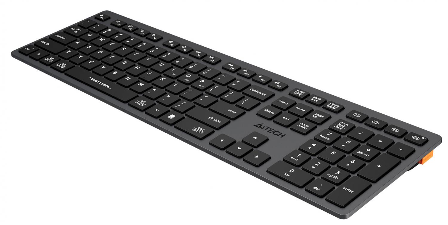 Клавиатура A4Tech FBX50C черный USB беспроводная BT/Radio slim Multimedia (FBX50C GREY)