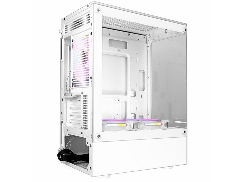 Ginzzu CL485 mATX FAN 3*12LD4 передняя панель Стекло Белый