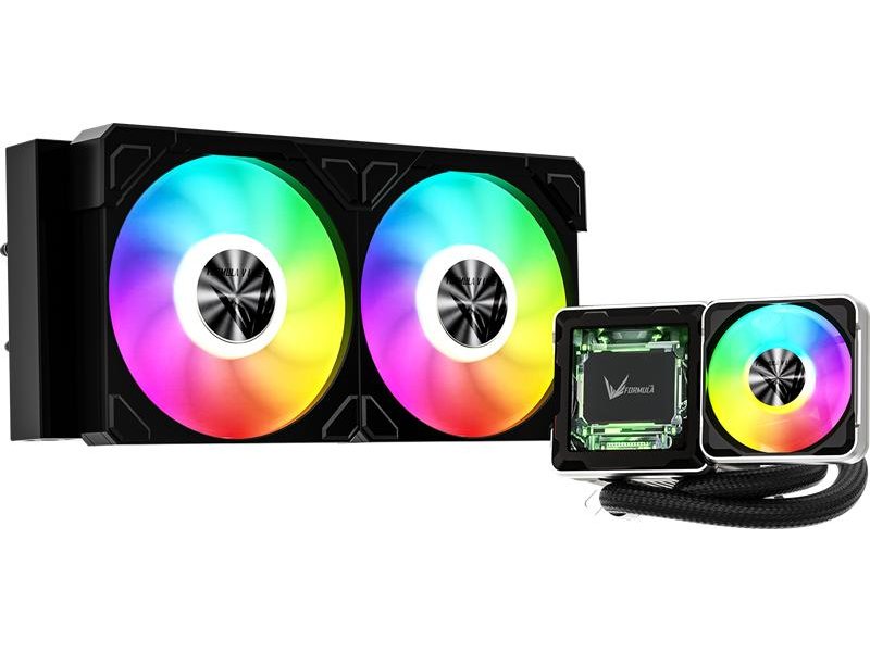 Система водяного охлаждения Formula V Line Cryo Wing Digi 240 BK, 240mm, LCD 2.73", 2x120mm, ARGB fans, LGA115X/1200/1700/1851/1366/2011/2066, AM3/AM4/AM5/Ryzen3/Ryzen5/Ryzen7/Threadripper/RT4