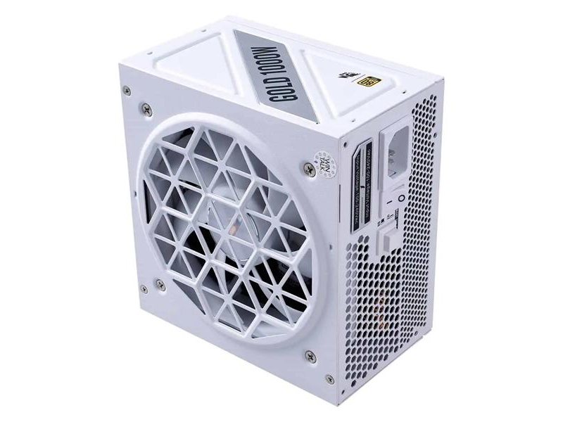 Блок питания 1STPLAYER NGDP GOLD 1000W White / ATX 3.1, APFC, 80 PLUS Gold, LLC+DC-DC, full Japan solid-state caps, 120mm fan, full modular / HA-1000BA4-WH