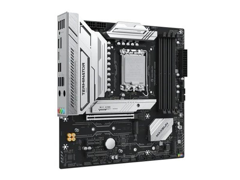 Материнская плата MAXSUN MS-Terminator B860M, LGA1851, B860, 4*DDR5, 4*SATA3, 3*M.2, USB 3.2, USB 2.0, Type-C, 1*PCIEx16, 1*PCIex4, 1*PCIex1, HDMI+DP, mATX