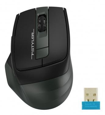 Мышь A4Tech Fstyler FB35 зеленый/черный оптическая 2000dpi беспров. BT/Radio USB для ноутбука 6but (FB35 MIDLIGHT GREEN)