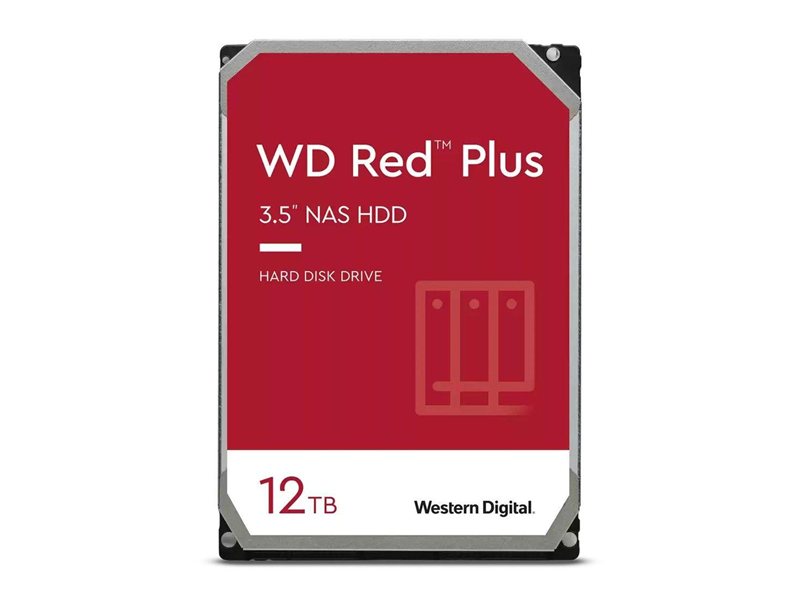 Жесткий диск Western Digital Red Plus NAS HDD 3.5" SATA 12Tb, 7200RPM, 256MB buffer, WD120EFBX, 1 year