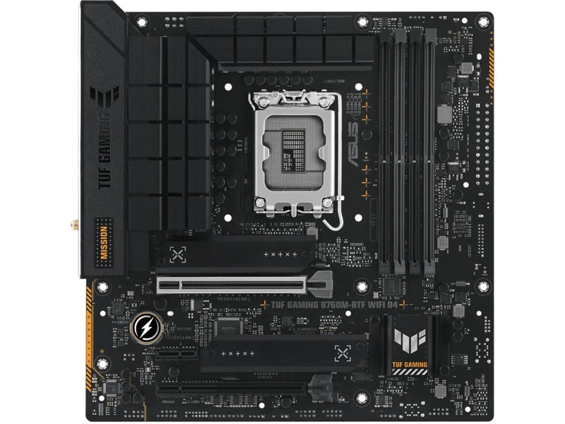 Материнская плата ASUS TUF GAMING B760M-BTF WIFI D4 LGA1700 mATX 4xDDR4 2xPCIEx16 PCIEx1 3xM.2 DP HDMI 2.5GLAN WiFi 6