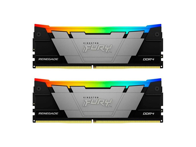 Модуль памяти Kingston 64GB DDR4 3600 FURY Renegade RGB Black XMP Non-ECC Unbuffered DIMM (Kit 2*32gb) 2RX8 18-22-22 1.35V 288-pin 16Gbit