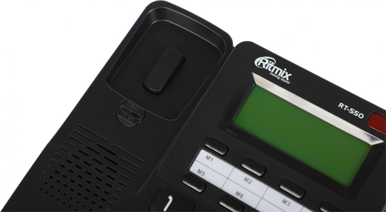 Телефон проводной Ritmix RT-550 черный