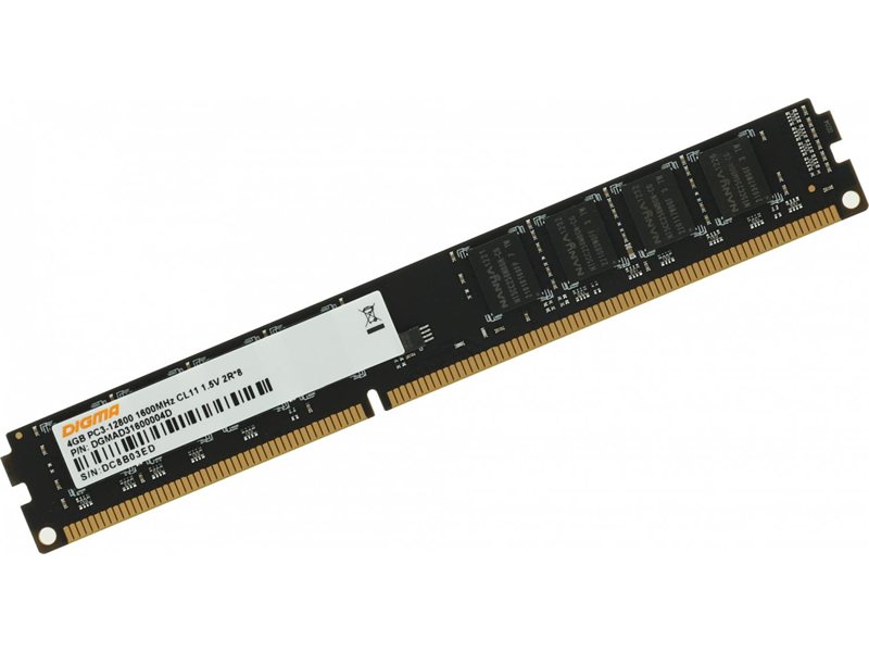 Память DDR3 4GB 1600MHz Digma DGMAD31600004D RTL PC3-12800 CL11 DIMM UDIMM 240-pin 1.35В dual rank Ret