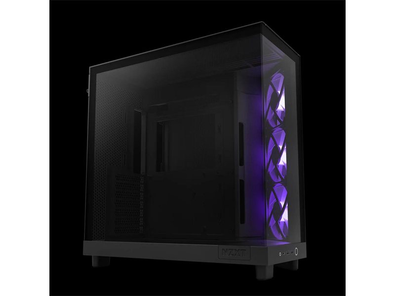 Корпус без блока питания/ Case NZXT H6 Flow RGB (2023), Midi-Tower, TG, 3x120mm RGB, 2xUSB-A 3.2 + 1xUSB-C 3.2, ATX, mATX, mITX Black