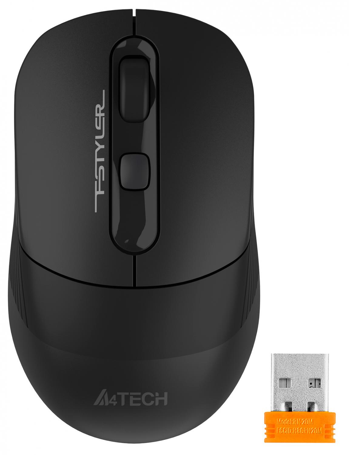Мышь A4Tech Fstyler FB10C черный оптическая 2000dpi беспров. BT/Radio USB 4but (FB10C STONE BLACK)