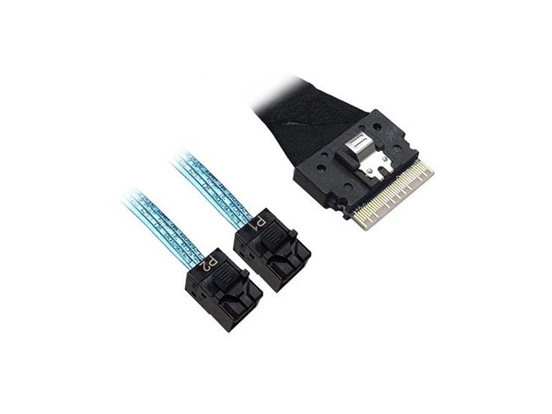 Кабель ACD-60003-ZC Slimline SASx8 (SFF8654) -to- 2 SAS HD x4 (SFF8643 SAS Connections), 1M, (аналог Broadcom 05-60003-00) {120}