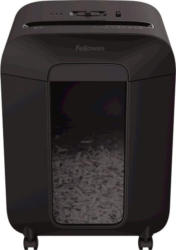 Шредер Fellowes PowerShred LX85 черный (секр.P-4) фрагменты 12лист. 19лтр. скрепки скобы пл.карты