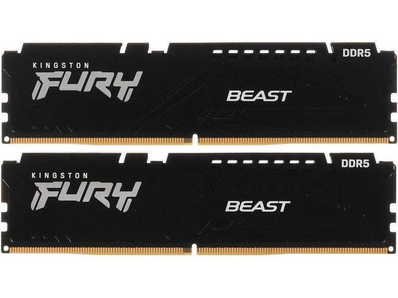 Оперативная память Kingston 64GB 5600MT/s DDR5 CL36 DIMM (Kit 2*32Gb) FURY Beast Black EXPO