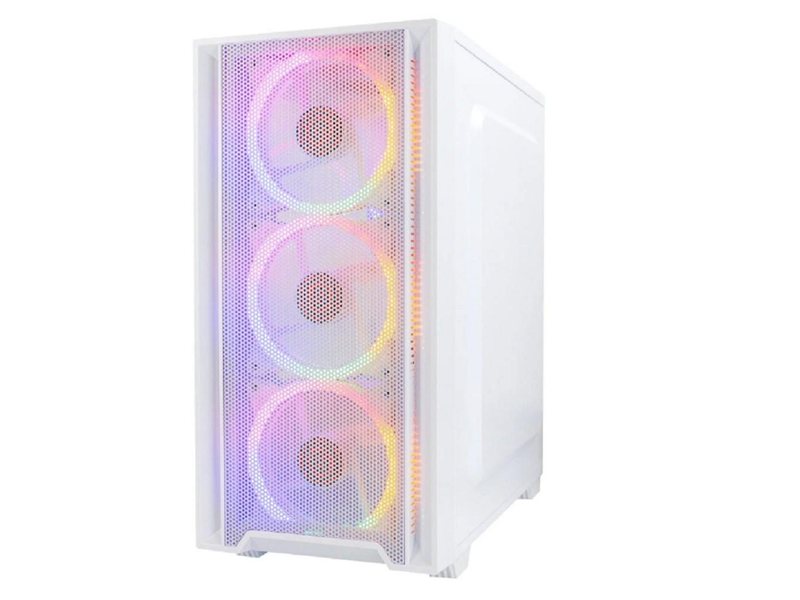 Ginzzu CL640 mATX FAN 4*12FRGB передняя панель Сетка Белый
