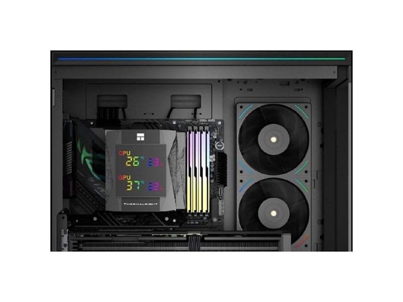 Thermalright Кулер Royal Knight 120 Digital Black LGA115X/1200/1700/1851/2011/2066/ AM4/AM5 (2x120mm PWM Fan, медное основание, 6 тепл. трубок 6мм) / TRRK120DB